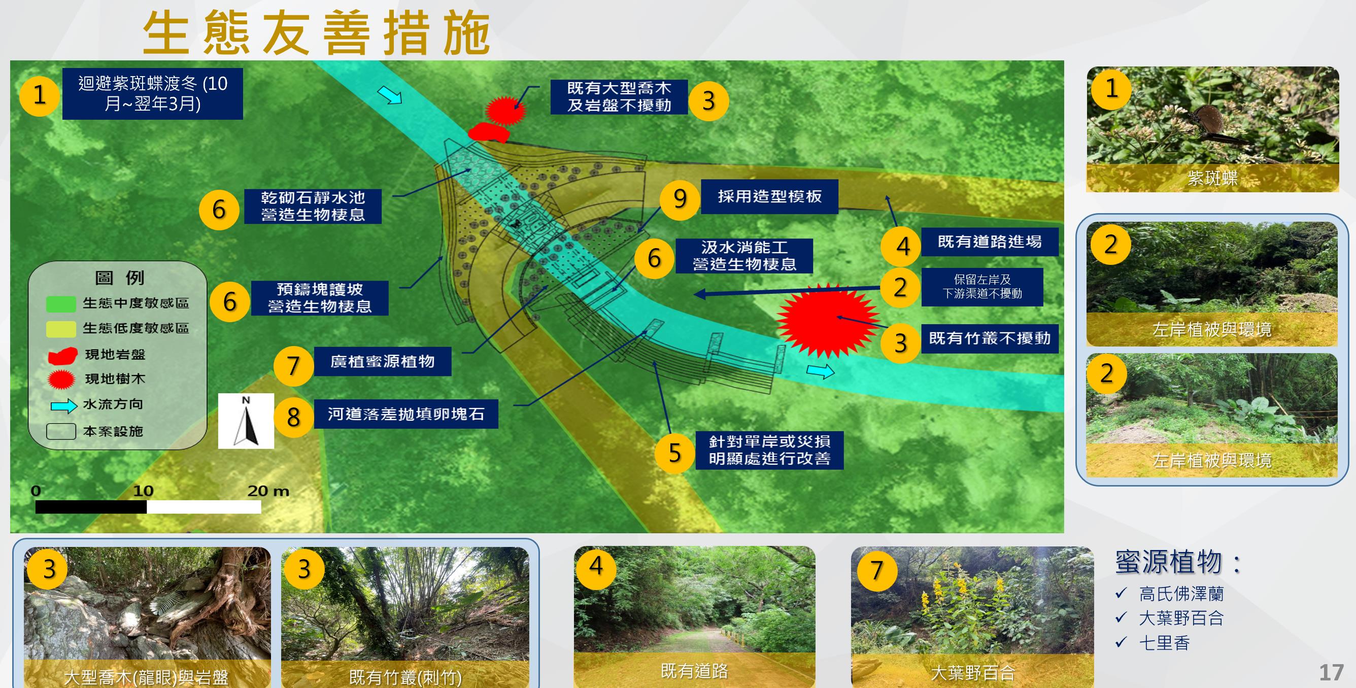 茂林野溪整治落實生態檢核 保護紫斑蝶並兼顧部落通行安全